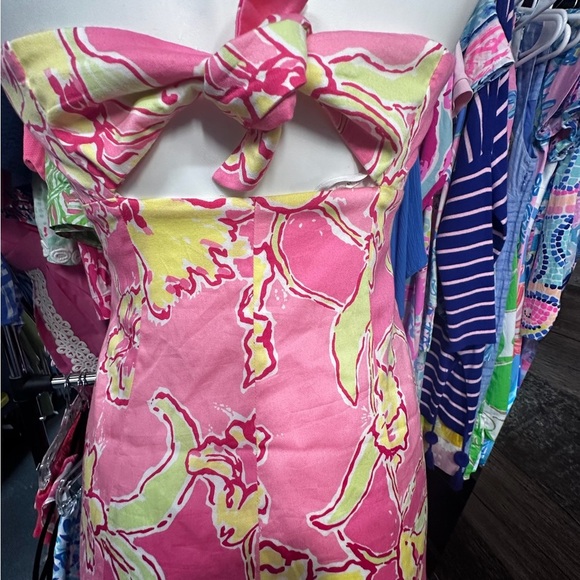 Lilly Pulitzer Pink and Yellow Strapless Bodycon Dress Size 4 - Picture 7 of 11